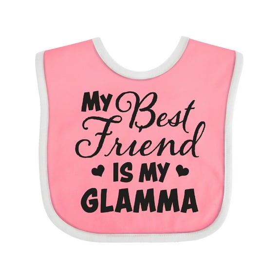 Inktastic My Best Friend is My Glamma with Hearts Boys or Girls Baby Bib