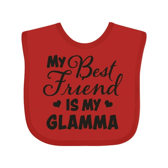 Inktastic My Best Friend is My Glamma with Hearts Boys or Girls Baby Bib