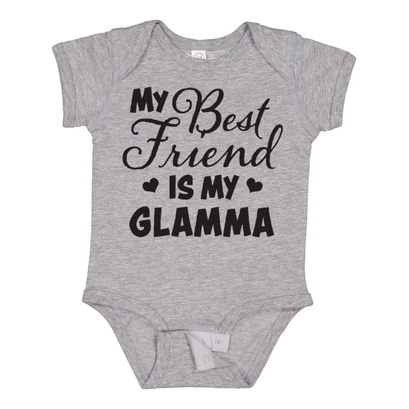 Inktastic My Best Friend is My Glamma with Hearts Boys or Girls Baby Bodysuit