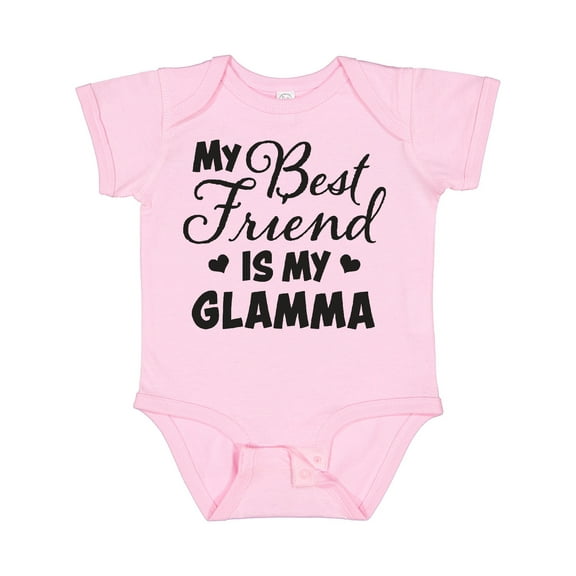 Inktastic My Best Friend is My Glamma with Hearts Boys or Girls Baby Bodysuit