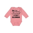 thumbnail image 1 of Inktastic My Best Friend is My Glamma with Hearts Boys or Girls Long Sleeve Baby Bodysuit, 1 of 5