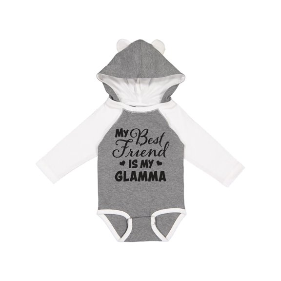 Inktastic My Best Friend is My Glamma with Hearts Boys or Girls Long Sleeve Baby Bodysuit