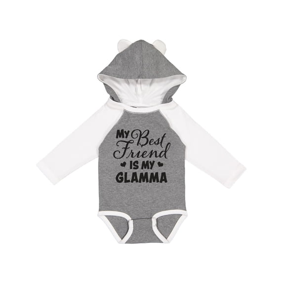 Inktastic My Best Friend is My Glamma with Hearts Boys or Girls Long Sleeve Baby Bodysuit