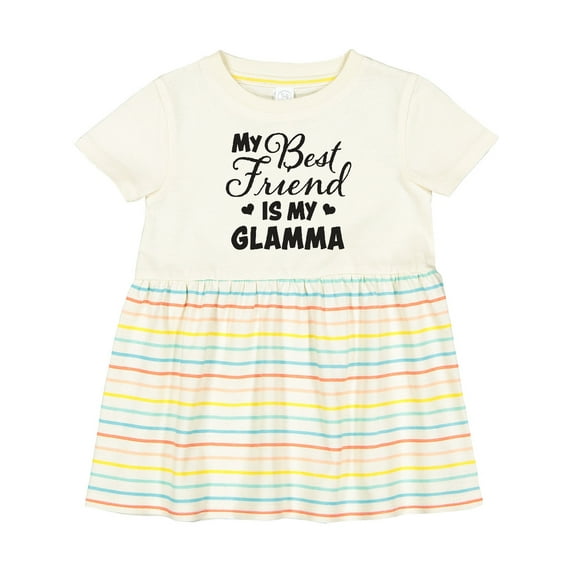 Inktastic My Best Friend is My Glamma with Hearts Girls Baby Dress