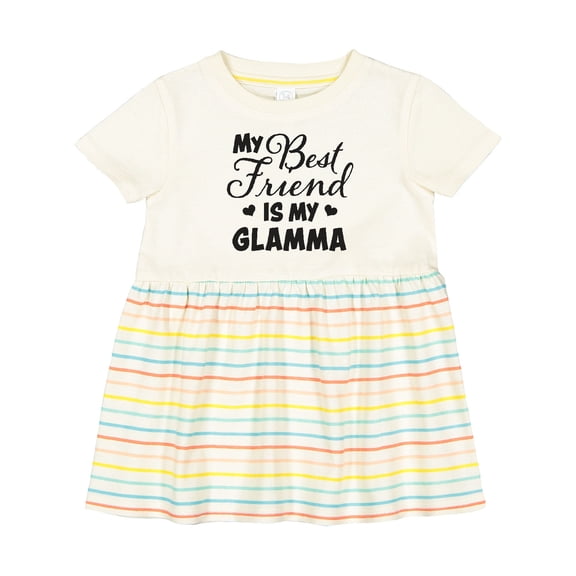 Inktastic My Best Friend is My Glamma with Hearts Girls Baby Dress