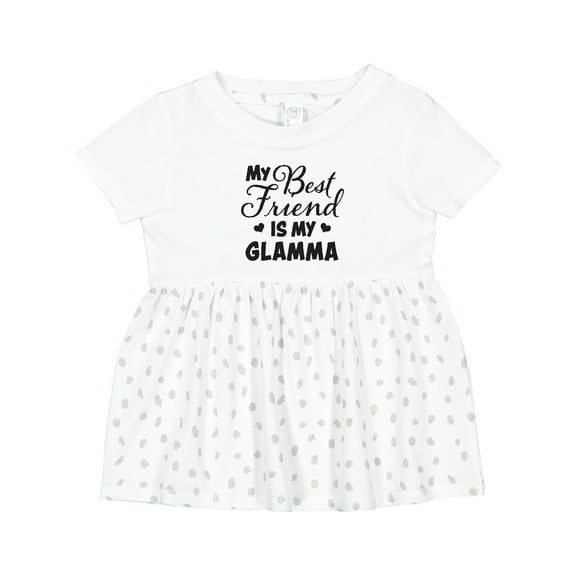 Inktastic My Best Friend is My Glamma with Hearts Girls Baby Dress