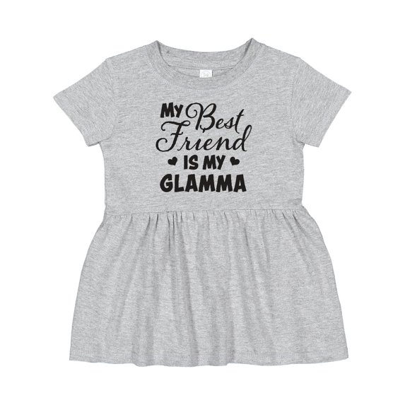 Inktastic My Best Friend is My Glamma with Hearts Girls Baby Dress