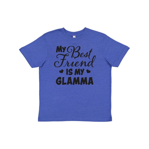 Inktastic My Best Friend is My Glamma with Hearts Youth T-Shirt