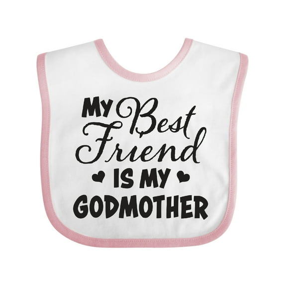 Inktastic My Best Friend is My Godmother with Hearts Boys or Girls Baby Bib