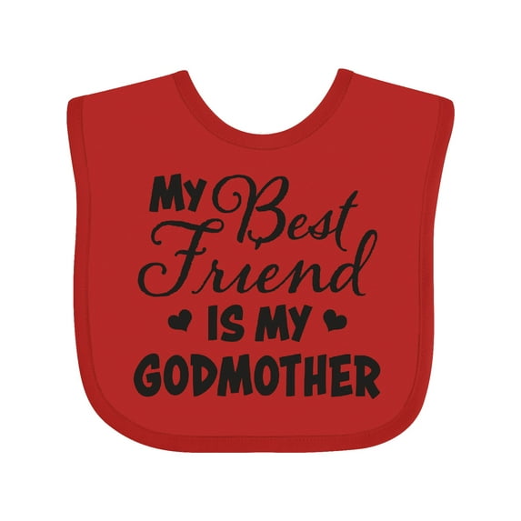 Inktastic My Best Friend is My Godmother with Hearts Boys or Girls Baby Bib