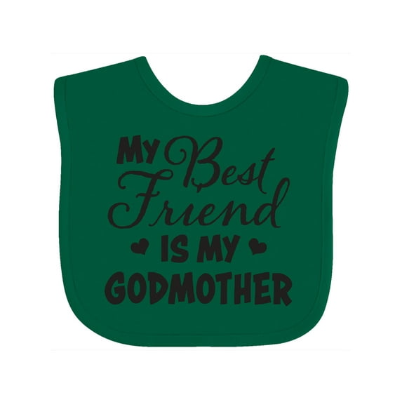 Inktastic My Best Friend is My Godmother with Hearts Boys or Girls Baby Bib