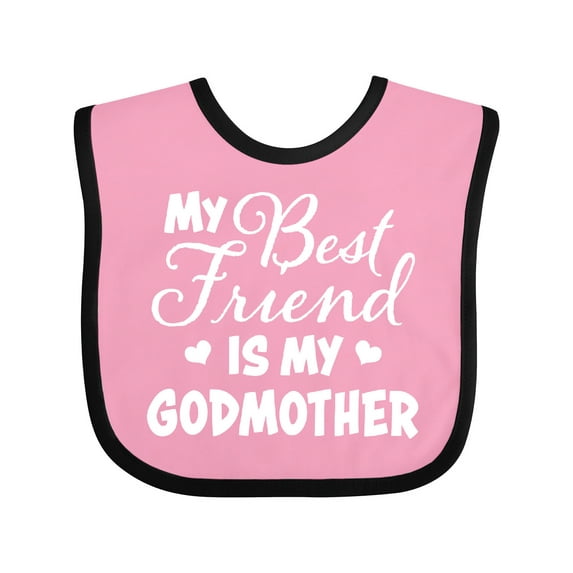 Inktastic My Best Friend is My Godmother with Hearts Boys or Girls Baby Bib