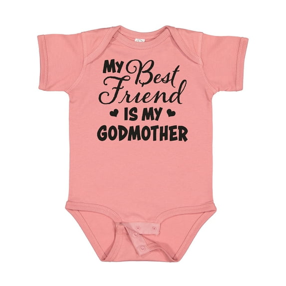 Inktastic My Best Friend is My Godmother with Hearts Boys or Girls Baby Bodysuit