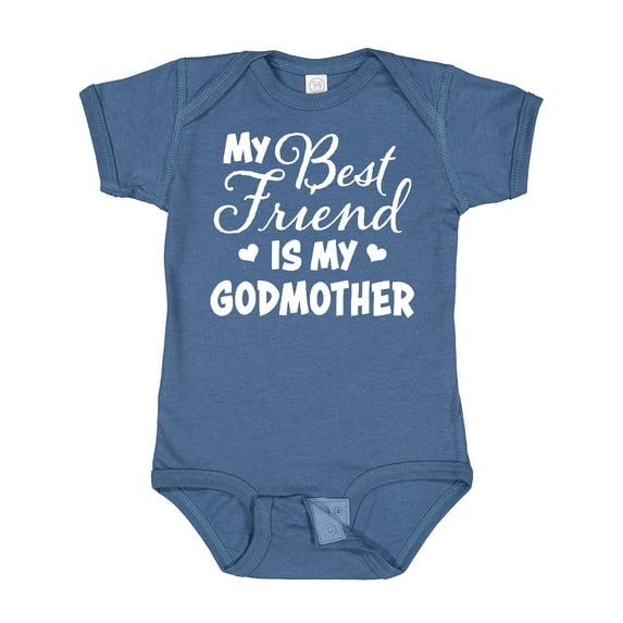 Inktastic My Best Friend is My Godmother with Hearts Boys or Girls Baby Bodysuit