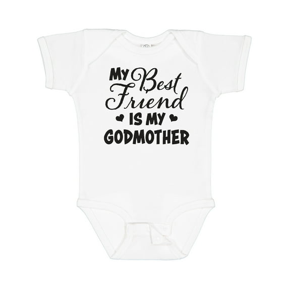 Inktastic My Best Friend is My Godmother with Hearts Boys or Girls Baby Bodysuit