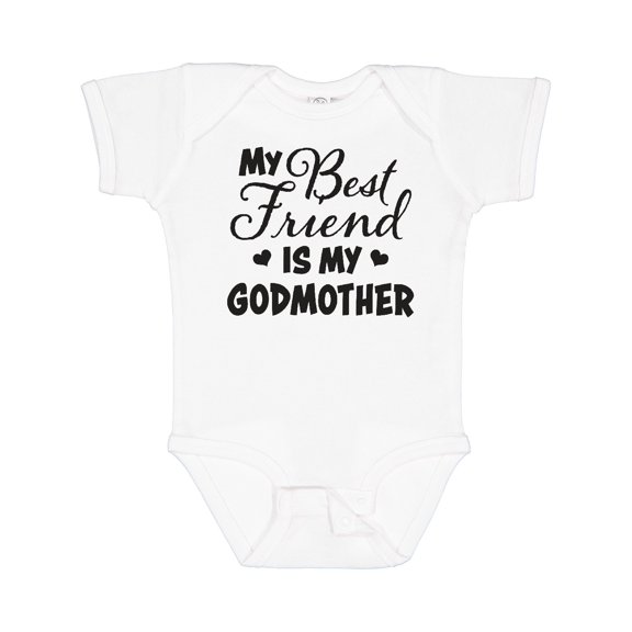 Inktastic My Best Friend is My Godmother with Hearts Boys or Girls Baby Bodysuit