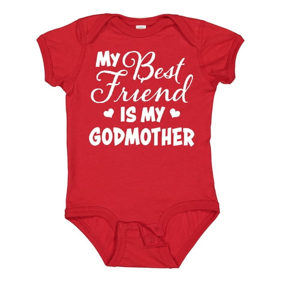 Inktastic My Best Friend is My Godmother with Hearts Boys or Girls Baby Bodysuit