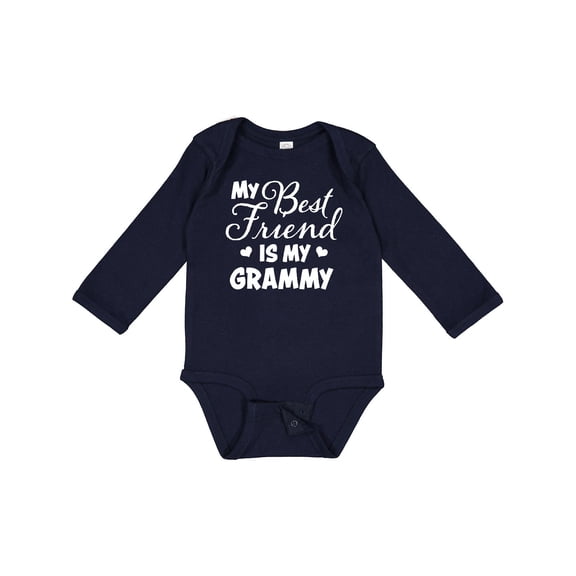 Inktastic My Best Friend is My Grammy with Hearts Boys or Girls Long Sleeve Baby Bodysuit