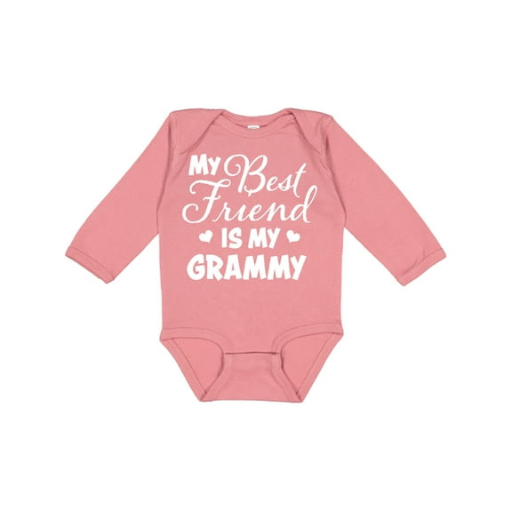 Inktastic My Best Friend is My Grammy with Hearts Boys or Girls Long Sleeve Baby Bodysuit