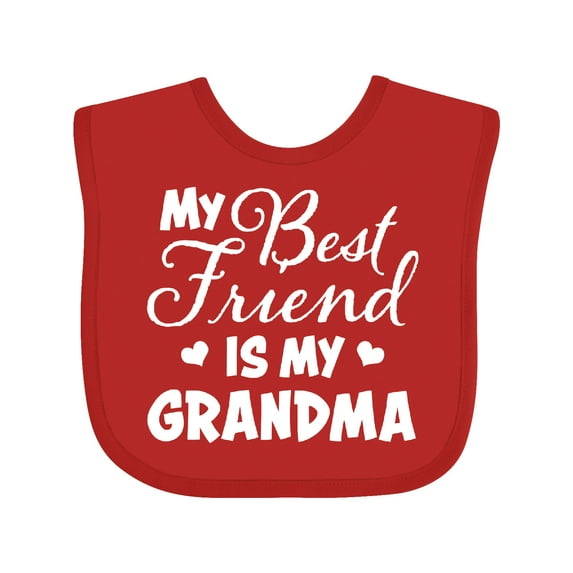 Inktastic My Best Friend is My Grandma with Hearts Boys or Girls Baby Bib