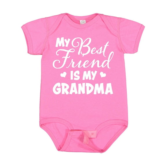 Inktastic My Best Friend is My Grandma with Hearts Boys or Girls Baby Bodysuit