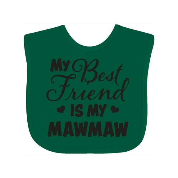 Inktastic My Best Friend is My Mawmaw with Hearts Boys or Girls Baby Bib