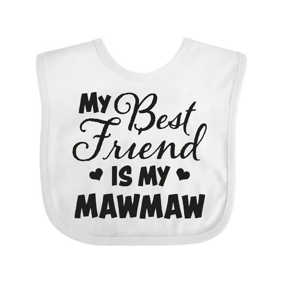Inktastic My Best Friend is My Mawmaw with Hearts Boys or Girls Baby Bib