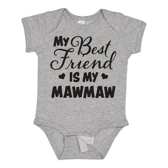 Inktastic My Best Friend is My Mawmaw with Hearts Boys or Girls Baby Bodysuit