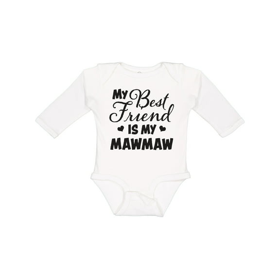 Inktastic My Best Friend is My Mawmaw with Hearts Boys or Girls Long Sleeve Baby Bodysuit
