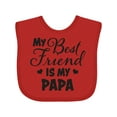 thumbnail image 1 of Inktastic My Best Friend is My Papa with Hearts Boys or Girls Baby Bib, 1 of 4
