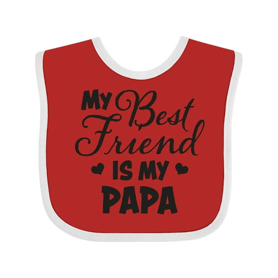 Inktastic My Best Friend is My Papa with Hearts Boys or Girls Baby Bib