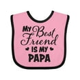 thumbnail image 1 of Inktastic My Best Friend is My Papa with Hearts Boys or Girls Baby Bib, 1 of 4