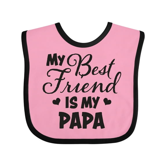 Inktastic My Best Friend is My Papa with Hearts Boys or Girls Baby Bib