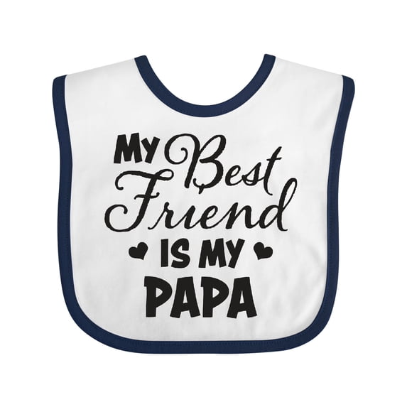 Inktastic My Best Friend is My Papa with Hearts Boys or Girls Baby Bib