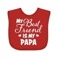 thumbnail image 1 of Inktastic My Best Friend is My Papa with Hearts Boys or Girls Baby Bib, 1 of 4