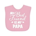 thumbnail image 1 of Inktastic My Best Friend is My Papa with Hearts Boys or Girls Baby Bib, 1 of 4