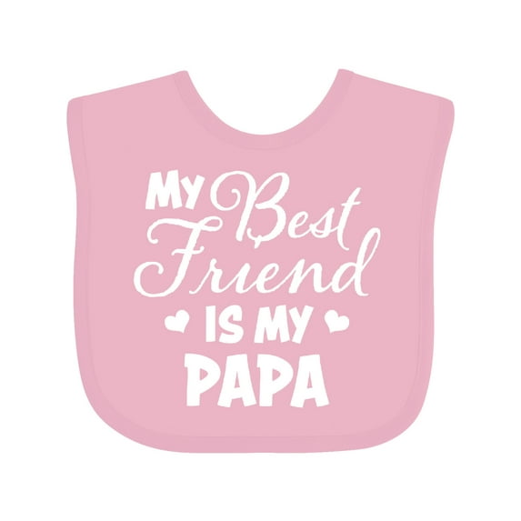Inktastic My Best Friend is My Papa with Hearts Boys or Girls Baby Bib