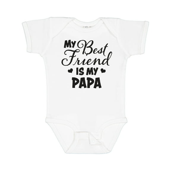 Inktastic My Best Friend is My Papa with Hearts Boys or Girls Baby Bodysuit