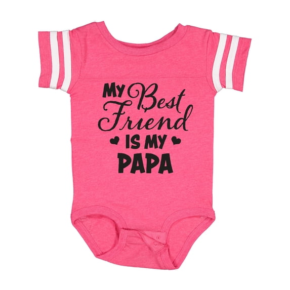 Inktastic My Best Friend is My Papa with Hearts Boys or Girls Baby Bodysuit