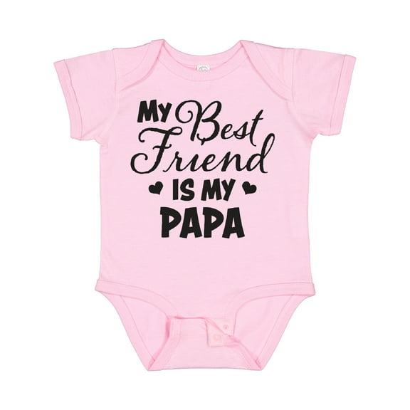 Inktastic My Best Friend is My Papa with Hearts Boys or Girls Baby Bodysuit