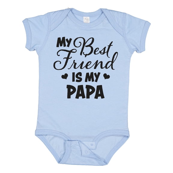 Inktastic My Best Friend is My Papa with Hearts Boys or Girls Baby Bodysuit