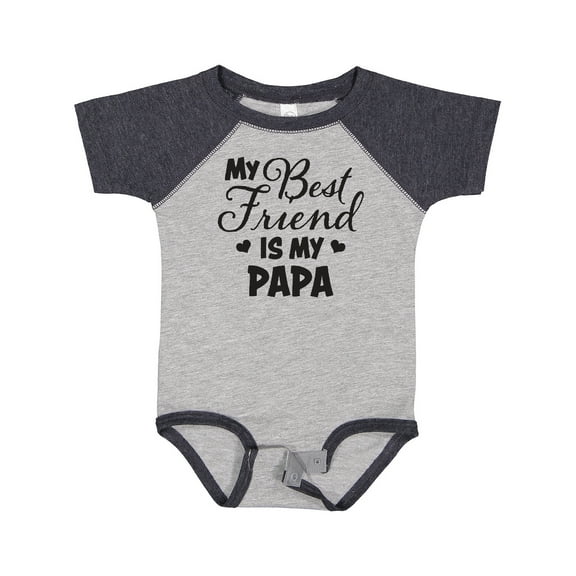 Inktastic My Best Friend is My Papa with Hearts Boys or Girls Baby Bodysuit