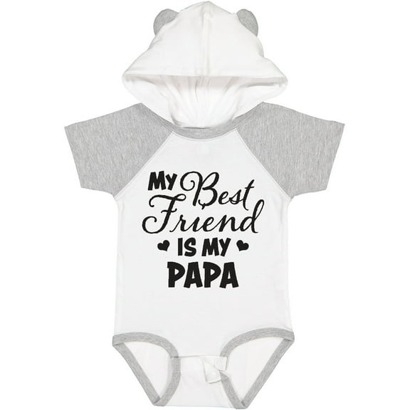 Inktastic My Best Friend is My Papa with Hearts Boys or Girls Baby Bodysuit