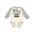 thumbnail image 1 of Inktastic My Best Friend is My Papa with Hearts Boys or Girls Long Sleeve Baby Bodysuit, 1 of 5