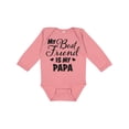 thumbnail image 1 of Inktastic My Best Friend is My Papa with Hearts Boys or Girls Long Sleeve Baby Bodysuit, 1 of 5