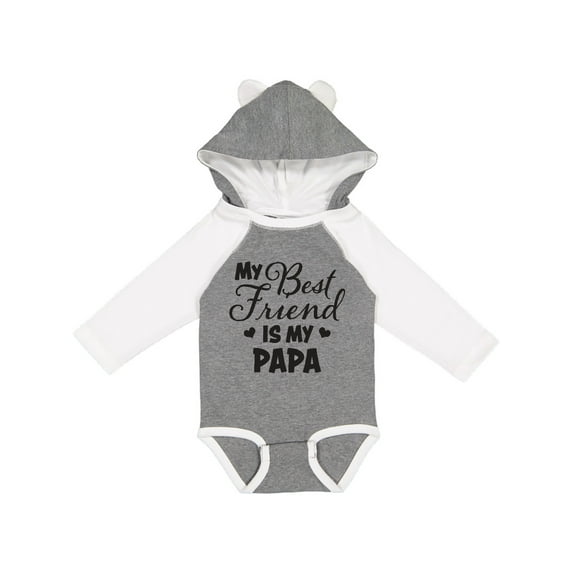 Inktastic My Best Friend is My Papa with Hearts Boys or Girls Long Sleeve Baby Bodysuit