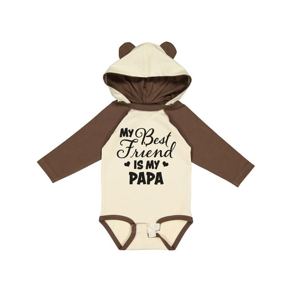 Inktastic My Best Friend is My Papa with Hearts Boys or Girls Long Sleeve Baby Bodysuit