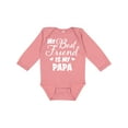 thumbnail image 1 of Inktastic My Best Friend is My Papa with Hearts Boys or Girls Long Sleeve Baby Bodysuit, 1 of 5