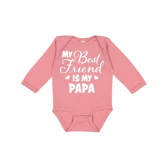 Inktastic My Best Friend is My Papa with Hearts Boys or Girls Long Sleeve Baby Bodysuit