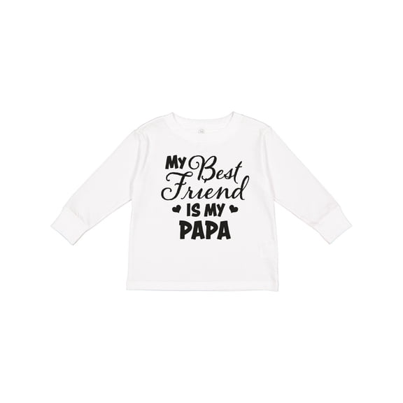 Inktastic My Best Friend is My Papa with Hearts Boys or Girls Long Sleeve Toddler T-Shirt